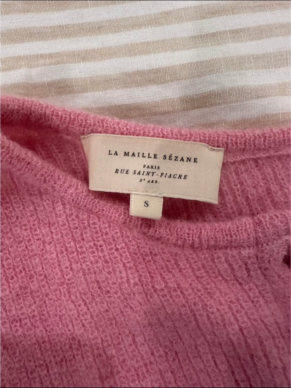 Sézane Gaspard Rose Pink Knit Button-Front Cardigan - Picture 2 of 2